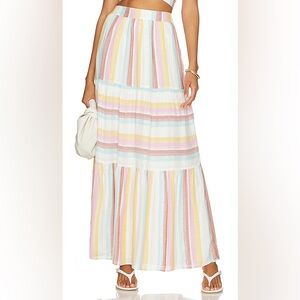 L*Space Bondi Maxi Skirt in Amalfi Coast Pastel Stripe Size M